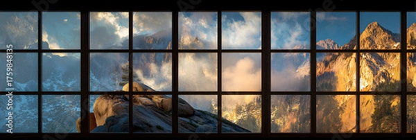 Fototapeta Exploring the mesmerizing ance of light and imagery:A deep dive into the captiating artistry and beauty f glass window reflectionsin urban landscapes and arhitecture