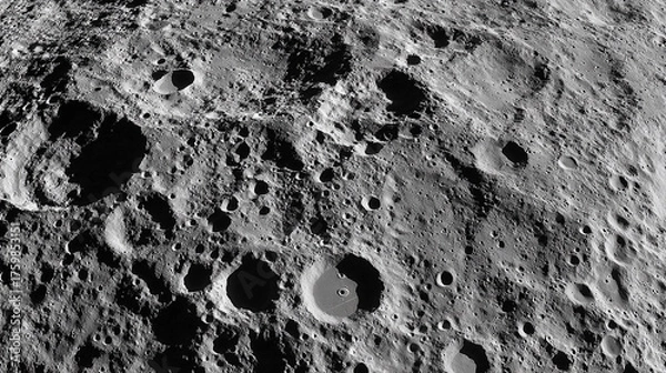Obraz moon surface texture in space 