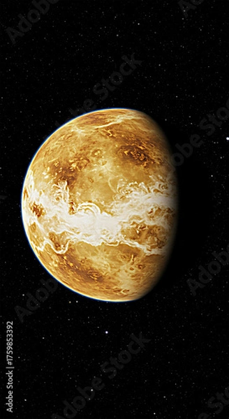 Fototapeta Venus: The Golden Clouded Planet at the Heart of Space