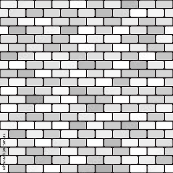 Fototapeta Brick pattern. Seamless vector gray brick wall