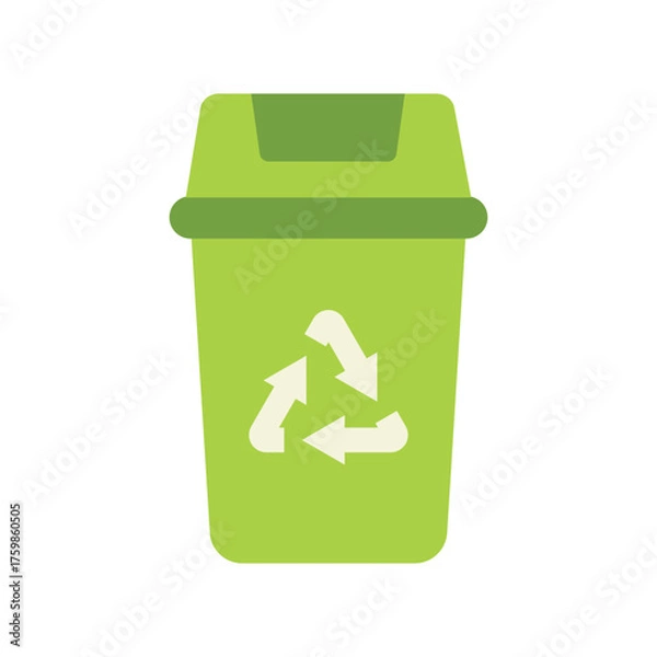 Obraz Recycling Trash Can SVG, Eco Bin Clipart, Green Waste Bin Silhouette Cut File, Svg Files for Cricut