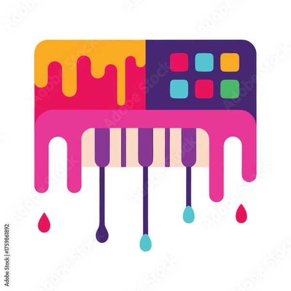 Fototapeta Melting Computer Keyboard Vector Art