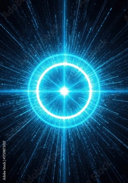 Fototapeta Abstract Glowing Data Tunnel