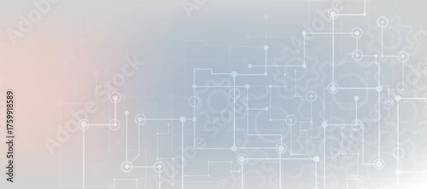 Fototapeta Motherboard technology circuit board background texture design. Creative idea AI banner concept for internet technology. Digital motherboard. Futuristic technology concept.