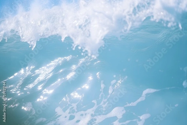 Fototapeta Dynamic Turquoise Ocean Wave Crash Texture