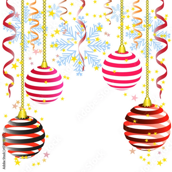 Obraz set of christmas balls