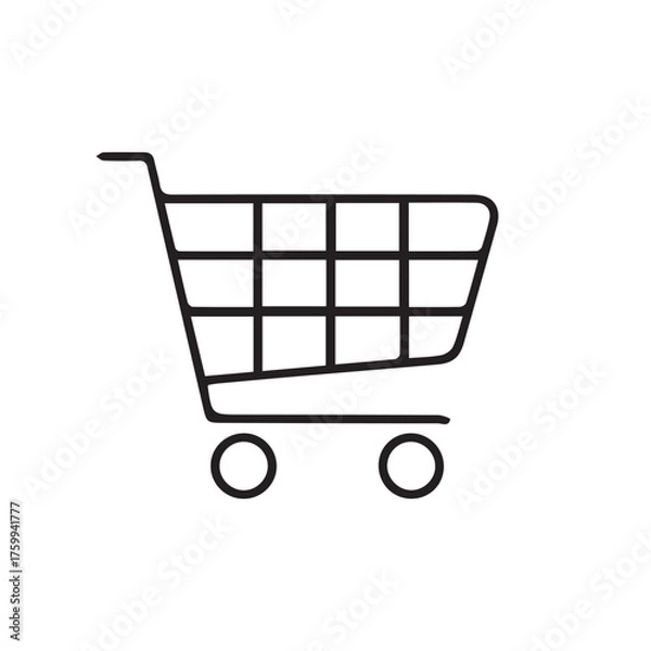 Fototapeta Shopping Cart Icon E-commerce Symbol for Online Purchases and Retail Transactions