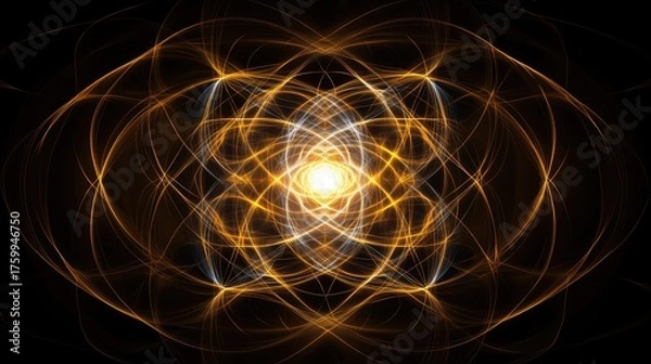 Obraz Dynamic energy patterns abstract visualization digital art dark background close-up view conceptual design