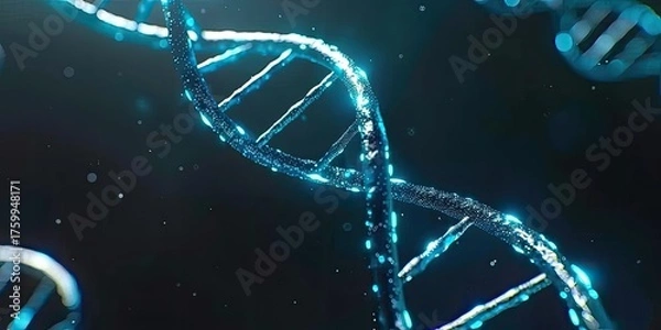 Obraz Exploring dna structure and function laboratory research scientific imagery dark background close-up genetic concepts