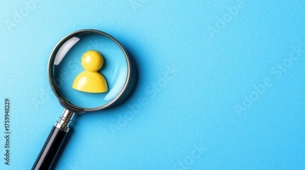 Obraz Exploring the role of magnifying glass in personal exploration studio image analysis clear background perspective on curiosity