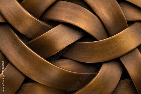Obraz Intricate bronze weave design art installation decorative texture contemporary gallery close-up view visual aesthetics