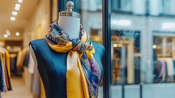 Obraz Fashion display in boutique modern storefront clothing showcase urban environment close-up view stylish presentation