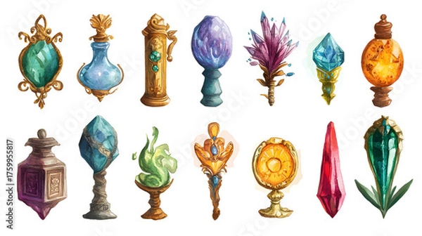 Fototapeta Magical relics with distinct designs and colors