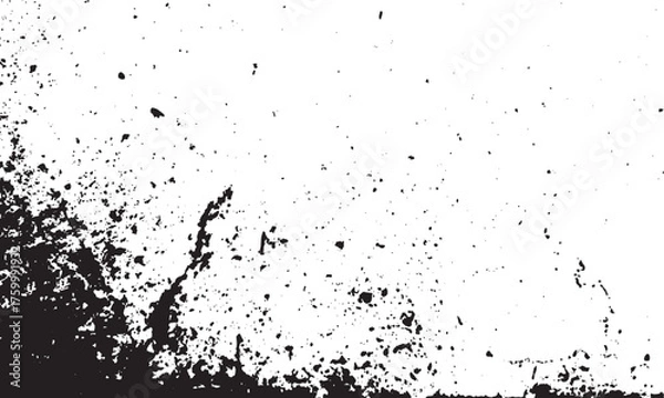 Fototapeta Grunge texture with spots and splashes isolated on transparent background