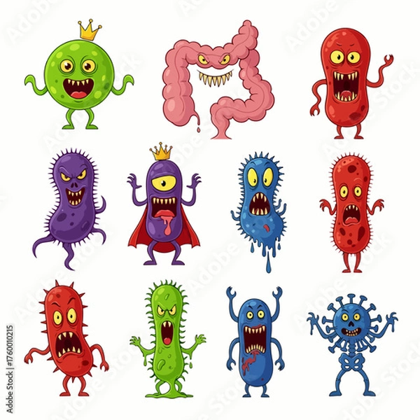 Fototapeta Cute Litter Monsters Set