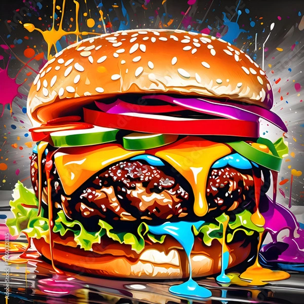 Obraz hamburger graffiti