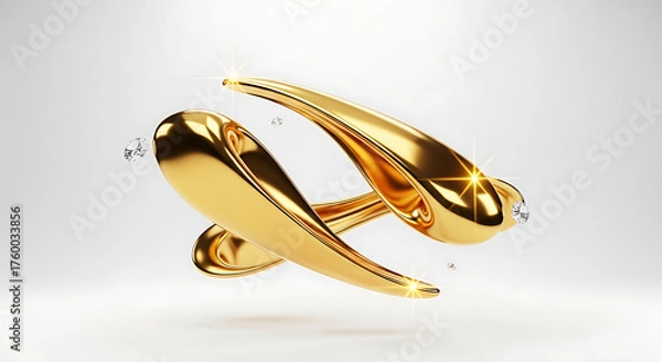 Obraz Golden Infinity of Wealth — Luxury Concept Isolated on White
A symbol representing infinite prosperity and luxury, isolated on white. Generative AI