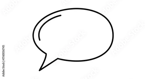 Obraz Minimalistic White Speech Bubble Icon Over Black Background for Communication Design