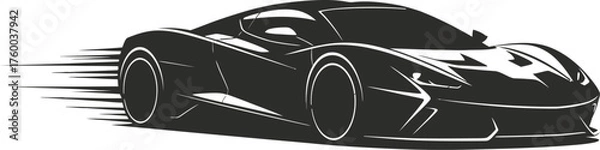 Obraz Powerful Supercar Silhouette from Dynamic Elevated Angle