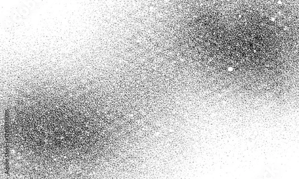 Fototapeta Grunge Black spray paint dots and speckles texture on white background isolated on a transparent background