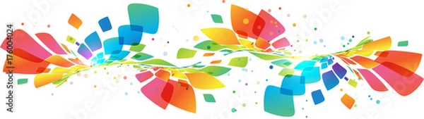 Obraz Streszczenie wielobarwny fala na białym tle