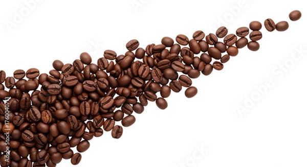 Fototapeta Coffee beans isolated on transparent background, perfect for a morning pickmeup