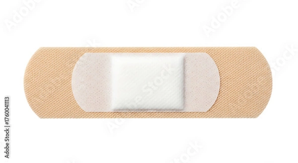 Fototapeta Adhesive bandage isolated on transparent background, a common first aid supply