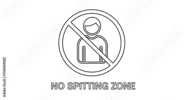 Fototapeta Prohibition Sign Illustrating a No Spitting Zone in an Area for Hygiene and Public Health