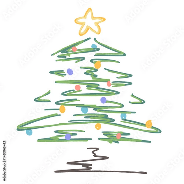 Obraz “Whimsical Christmas Trees – Minimal Holiday Doodles”