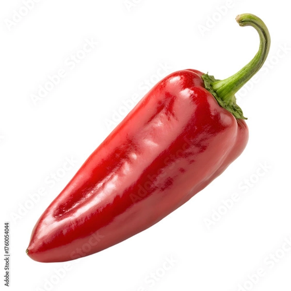 Fototapeta Vibrant Red Chili Pepper on White Background