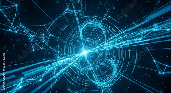 Fototapeta Future Tech Light Grid Vol. 19 – Abstract Digital Network Background