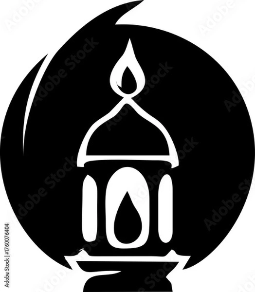 Obraz Beautiful Ramadan Light Candle Decoration with Glowing Lantern Ambience