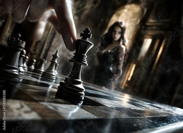 Fototapeta chess pieces on a board game