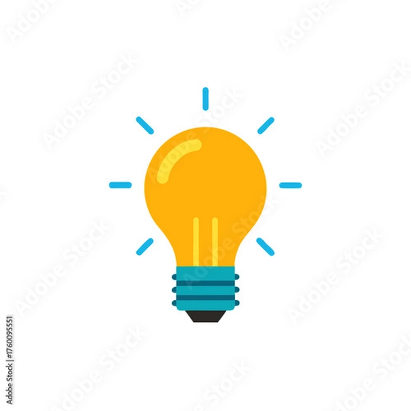 Fototapeta light bulb idea icon clipart vector on transparent background