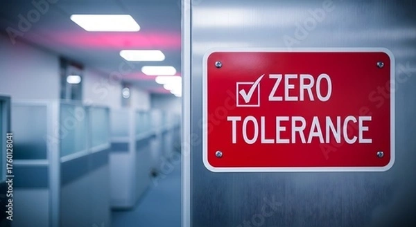 Obraz Zero Tolerance Workplace Policy for Harassment and Discrimination Prevention Sign