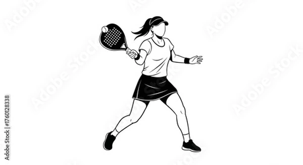 Fototapeta Dynamic Tennis Player in Action A Silhouette Illustration of Athleticism and Skill