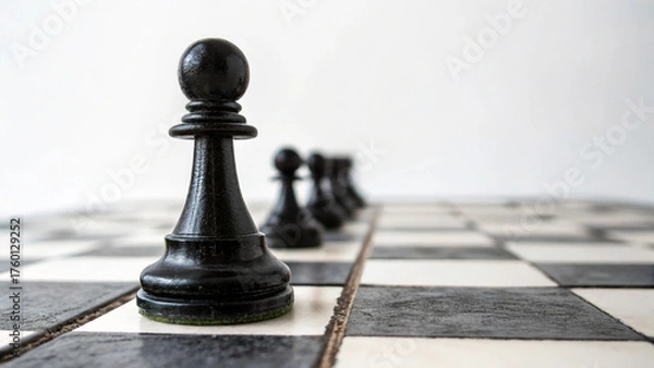 Obraz black chess pieces
