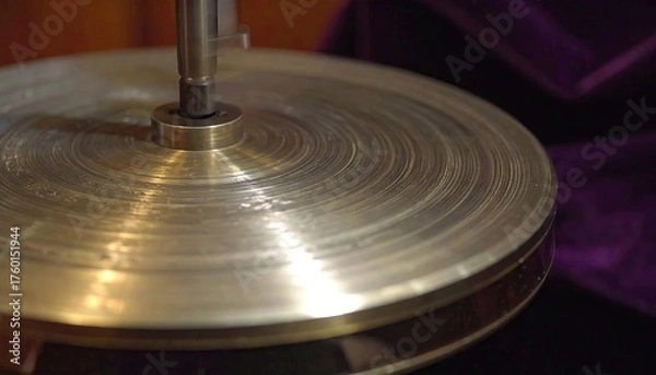 Fototapeta Close Up Of A Silver Guilloch? Disc With Intricate Swirl Pattern