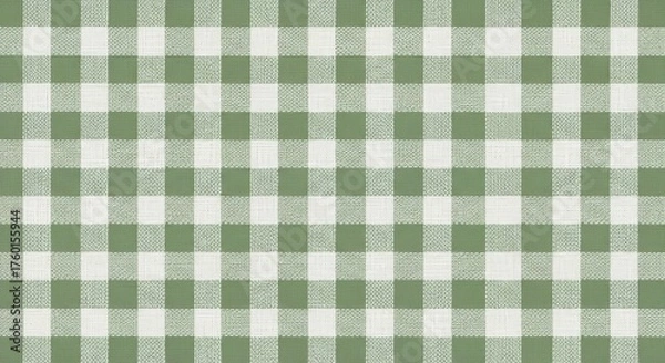 Obraz Seamless and Simple Olive Green Gingham Checkered Pattern Design