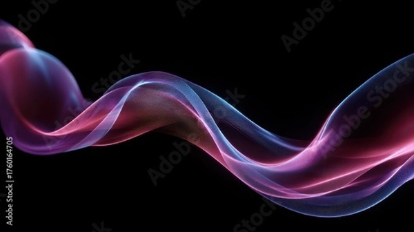 Fototapeta abstract digital illustration of flowing colorful smoke red pink purple blue gradient swirls wave design element