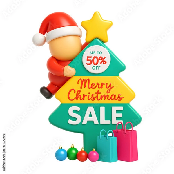 Obraz Merry Christmas Sale Tree Board