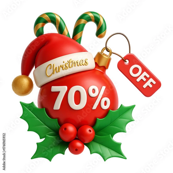 Obraz Christmas 70 Percent Off Badge