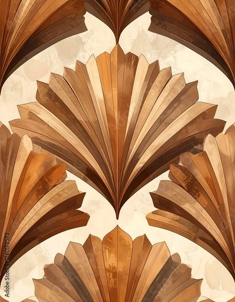 Obraz Stylized, abstract fan-shaped woodgrain pattern