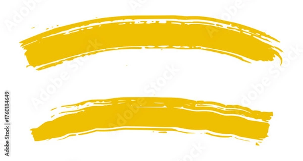 Fototapeta Golden Brush Stroke on White Background. Luxurious Metallic Paint Texture for Modern Art, Banner, and Graphic Design Projects