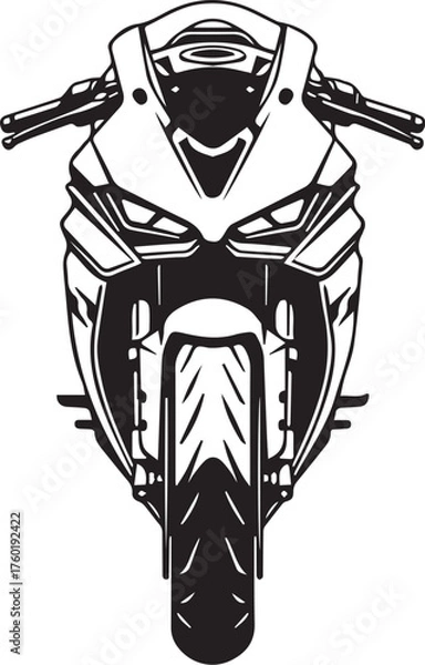Obraz Sport Motorcycle Front View - Vector Illustration