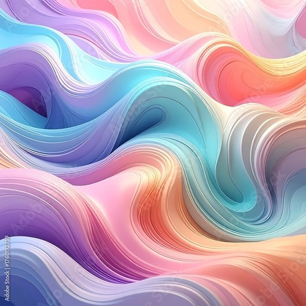 Obraz Swirling, colorful layers create an abstract flowing art piece