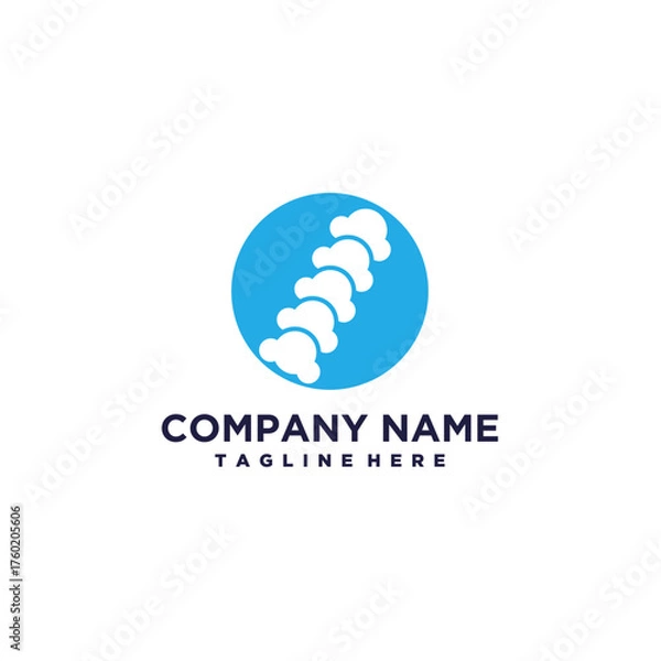Fototapeta Abstract spine physiotherapy icon logo vector design illustration