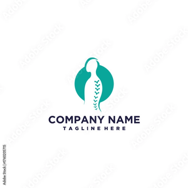 Fototapeta Abstract spine physiotherapy icon logo vector design illustration