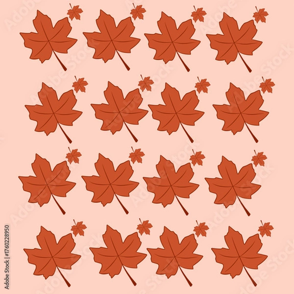 Fototapeta Autumn Maple Leaves Seamless Pattern