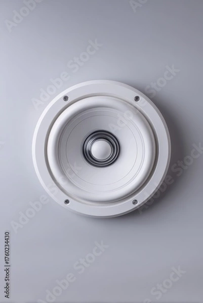 Obraz A white ceiling speaker with a white speaker